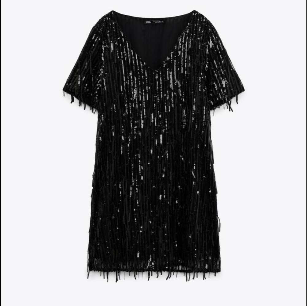 NWT ZARA FRINGED MINI DRESS- SIZE SMALL